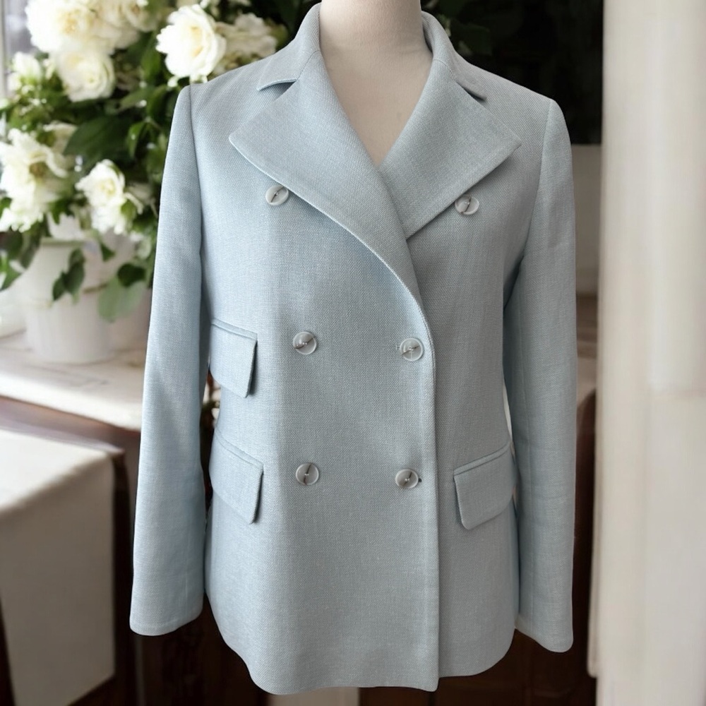 Emporio Armani Seafoam Double Breasted Blazer CERTIFIED AUTHENTIC BY ARMANI